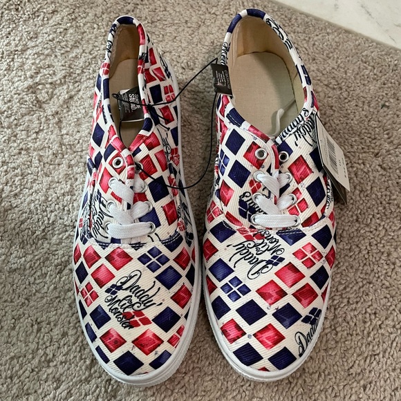 Size 10 women’s Harley Quinn inspired tennis shoes - Picture 1 of 5